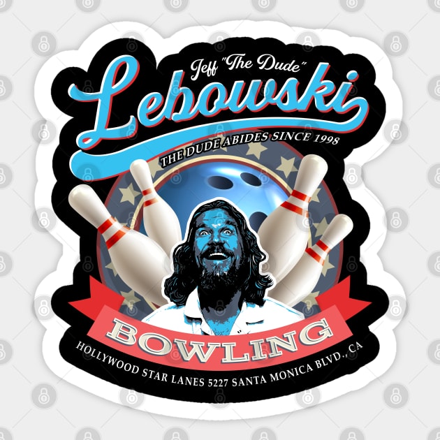 Lebowski Bowling Sticker by Alema Art